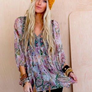 Three Birds Nest - Flowy Boho Blouse